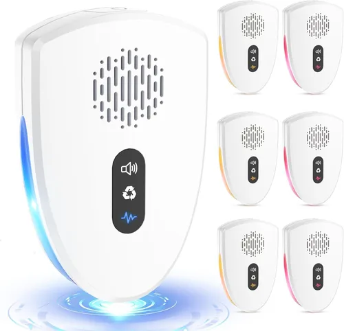 Repelente ultrasónico de control de plagas actualizado 2026, repelente de ratones para interiores para arañas, insectos, cucarachas, hormigas,