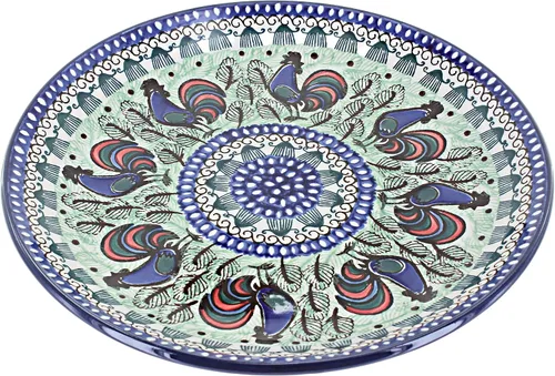 Miniatura 28 de Cerámica pulida de rosa azul – Plato de cena Athena marrón – 10.5 pulgadas de diámetro – Ideal para comidas diarias, comidas informales o como