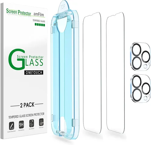 Miniatura 11 de amFilm OneTouch - Protector de pantalla para iPhone 12 Pro Max (6.7 pulgadas, 2020) con kit de fácil instalación, vidrio templado, paquete de 2