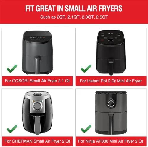 Miniatura 3 de Forros de silicona para freidora de aire pequeña para COSORI/Instant Pot/Chefman/Ninja/Dash/Bella/GoWise/COSMO freidora de aire de 2 cuartos
