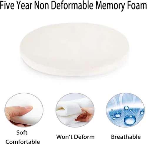 Miniatura 2 de Cojín desmontable, cojín redondo de espuma viscoelástica para silla, diseño antideslizante, suave, transpirable, cómodo, adecuado para sala
