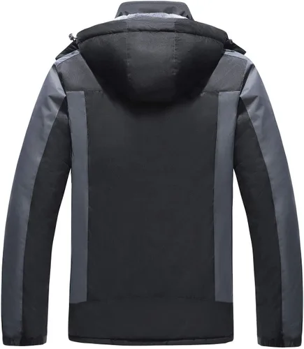 Miniatura 3 de HOW'ON - Chaqueta de invierno con capucha y forro polar, resistente al viento, impermeable, abrigo para montaña