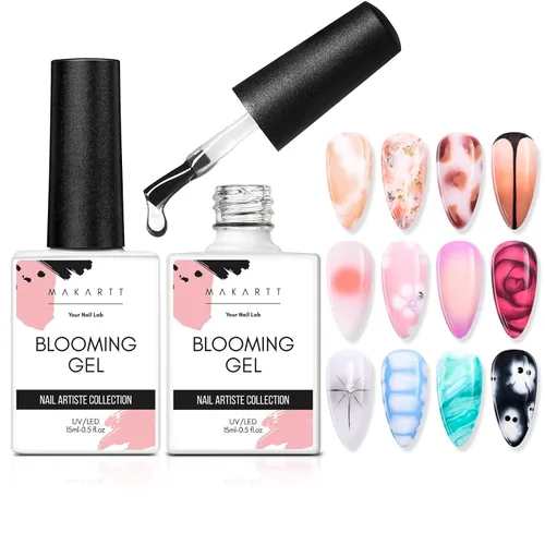Miniatura 16 de Makartt - Esmalte de uñas en gel claro con efecto floreciente, 15ml, UV LED, que se quita con remojo, para arte de uñas, efecto de dispersión