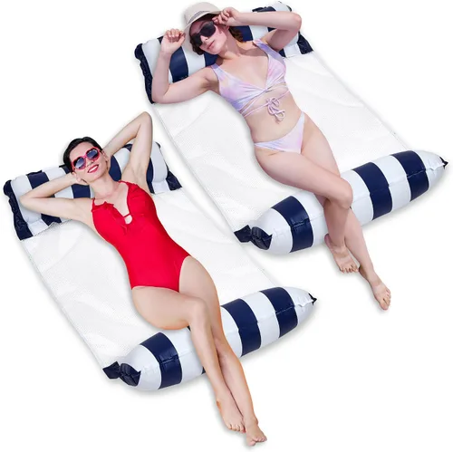 Miniatura 8 de Hammock Pool Float Blue Multi-Purpose Inflatable Water Pool Floats Fun Pool Float Lounger for Adults and Kids Variation