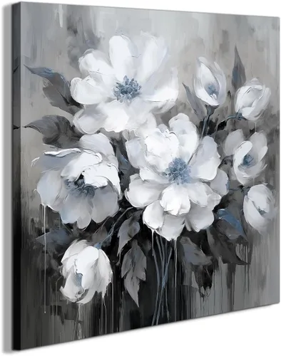 Lienzo decorativo para pared, decoración de pared de baño, paisaje para sala de estar, dormitorio, oficina, decoración de pared de flores azules