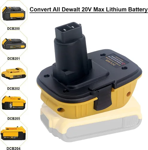 Miniatura 4 de Gonocop 2 paquetes DCA1820 de repuesto para adaptador de batería Dewalt de 18 V a 20 V, convierte la batería de litio DeWalt de 20 voltios Max XR