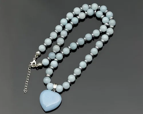 Miniatura 51 de Colgante de corazón de aventurina natural, Collar de cuentas de aventurina genuina, Collar de piedra verde, Collar de piedras preciosas, Cuentas