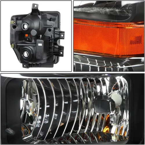 Miniatura 2 de DNA MOTORING HL-OH-FSUPER08-BK-AM Faros delanteros de repuesto negro ámbar compatibles con F-250 / F-350 / F-450 / F-550 Super Duty 08-10