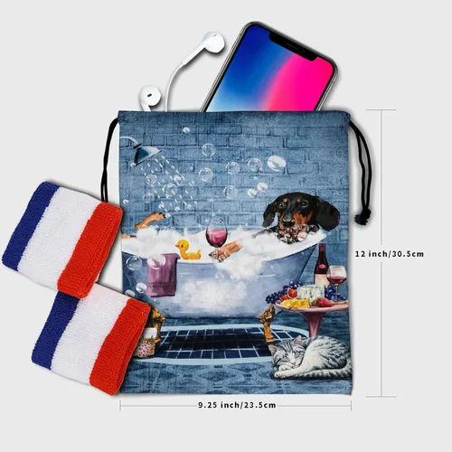 Miniatura 41 de Bolsa de agarre de gimnasia de piel de animal, bolsa de gimnasia con cordón ajustable, bolsa de cuerda para fauna silvestre, Mariposas Galaxy