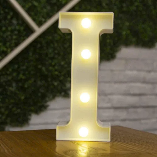 Miniatura 23 de anso Letras LED del alfabeto con números iluminados, letras de plástico blanco, decoración de pie de la A a la Z 0 ~ 9 (rosa corazón)