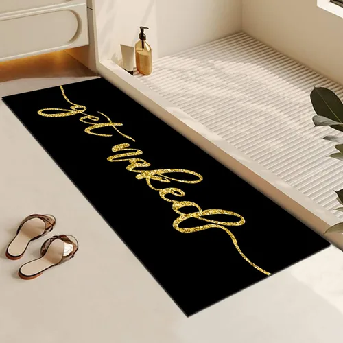 Miniatura 11 de MUGINYU Get Naked Tapete de Baño, Alfombrillas de Baño Modernas y Divertidas en Blanco y Negro de Secado Rápido Absorbentes Antideslizantes Delgadas