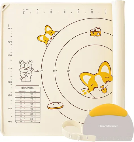Miniatura 9 de Ourokhome Alfombrilla de Silicona para Hornear y Cortador de Masa de Pastelería, 0.5 Pulgadas de Grosor 20'' X 16" Alfombrilla de Silicona