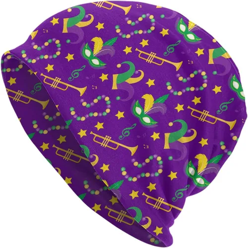 Miniatura 8 de LAIPUTER Gorro de punto de quimioterapia cerrado estándar para días festivos, gorra holgada y holgada para mujeres y hombres