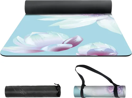 Miniatura 2 de nuveti Alfombrilla de yoga con estampado extra grueso de elastómero termoplástico antideslizante con bolsa de transporte, 72 x 24 pulgadas, extra