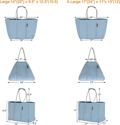 Miniatura 4 de QOGiR Bolsa de playa multiusos de neopreno con bolsillo interior con cierre de cremallera