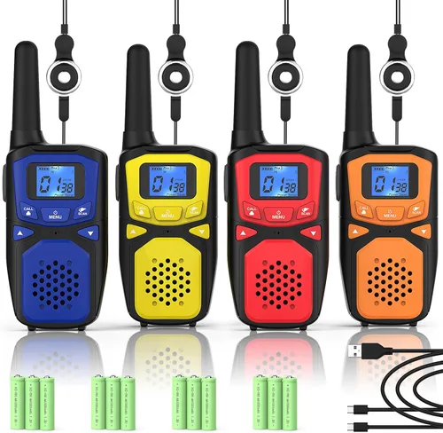WokTok Walkie Talkies para Adultos de Largo Alcance Recargables Portátiles de Dos Vías, Equipo de Camping, Sirenas SOS, Alarmas Meteorológicas NOAA,