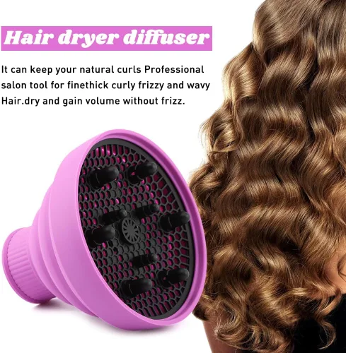 Miniatura 9 de Difusor universal plegable para secador de pelo, accesorio difusor de secador de pelo de viaje con peine, difusor de pelo portátil para secador