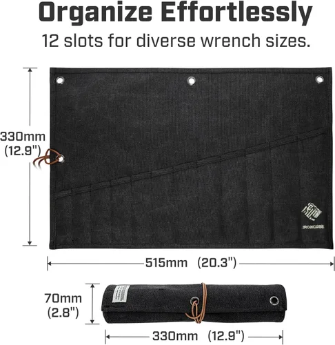 Miniatura 2 de IRONCUBE Bolsa de herramientas, bolsa de almacenamiento enrollable para herramientas manuales y llaves