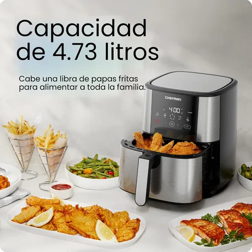Miniatura 3 de Chefman TurboFry Touch - Freidora de aire táctil, tamaño familiar grande de 5 cuartos de galón, preajustes de control digital con un toque, papas