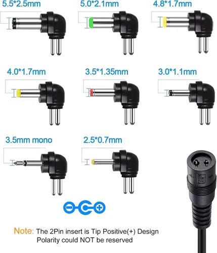 Miniatura 5 de SoulBay – Adaptador de CC/CA de multi voltios, universal, 12 W, cambio de fuente de poder con 6 enchufes adaptadores a elección, apto