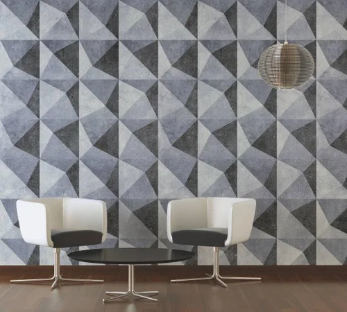 CONCORD WALLCOVERINGS ™ Papel tapiz geométrico para pared con azulejos cuadrados de dormitorio, color negro y gris, 62.6 pulgadas de ancho x 110