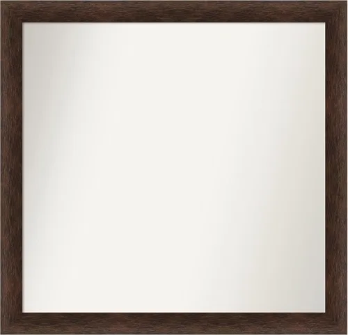 Miniatura 35 de Amanti Art Espejo de pared personalizado no biselado (24 x 27 pulgadas), marco estrecho de nogal chipre - varios tamaños personalizados - Espejo