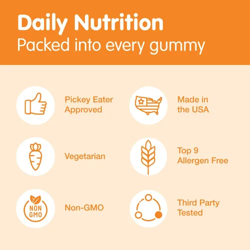 Miniatura 3 de Gomitas multivitamínicas para niños, 14 vitaminas esenciales, suplemento diario para mayores de 2 años, vitamina A, C, D, E, vegetariana B6 y B12