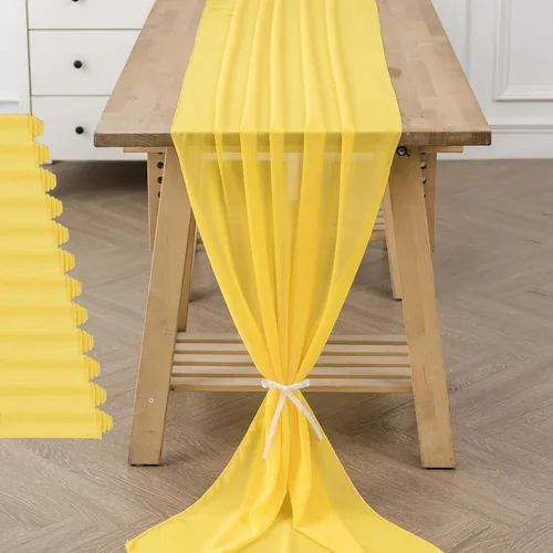 Miniatura 13 de Paquete de 2 caminos de mesa de gasa de 10 pies de 29 x 120 pulgadas, camino de mesa romántico transparente para boda, fiesta de cumpleaños
