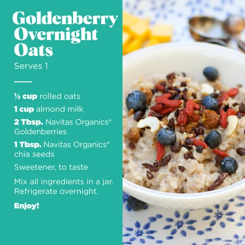 Miniatura 3 de Navitas Organics Goldenberries - Para aperitivos saludables, cobertura, hornear y más - Frutas secas - Sin azúcar añadido ni sulfitos - USDA