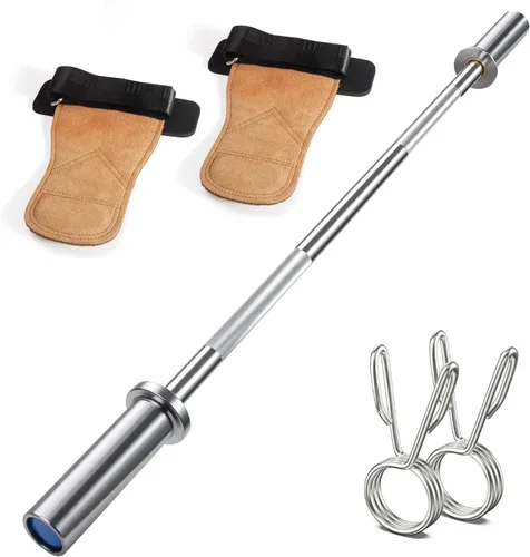 Barra olímpica de 4 pies para levantamiento de pesas y levantamiento de potencia, barra de pesas de entrenamiento de fuerza de 2 pulgadas con