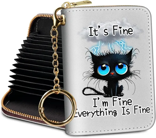 Miniatura 21 de Tarjetero Cartera RFID para Tarjetas de Crédito, Cartera Pequeña para Tarjetas para Mujeres con Llavero con Cremallera, Carteras para Tarjetas