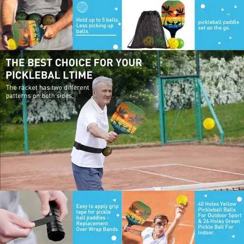 Miniatura 6 de Pickleball Paddles Set of 4 for Beginners Men Women Adults Patrón de estilo suroeste