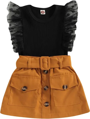 Miniatura 134 de TheFound Trajes de verano para niñas pequeñas, sin mangas, de punto acanalado, halter, pantalones cortos, ropa para recién nacidos, conjunto de 3