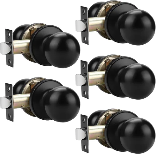 Miniatura 26 de Probrico Paquete de 4 pomos redondos para puerta de pasillo/armario, función de paso para pasillo/armario, manija