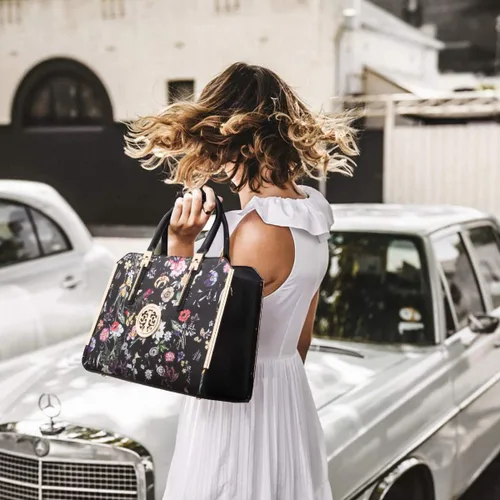 Miniatura 2 de Dasein Bolso de mano grande para mujer, de piel vegana, bolsa de trabajo, bolsa de hombro con cartera a juego