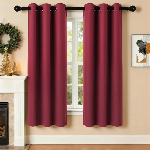 Miniatura 64 de Cortinas de oscurecimiento de habitación de 45 pulgadas de largo para dormitorio y sala de estar, cortinas térmicas aislantes con ojales