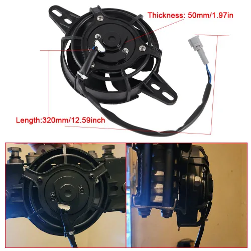 Miniatura 3 de Ventilador de radiador para motocicleta de 4 pulgadas, ventilador térmico de refrigeración eléctrica de 12 V para motocicleta de 200 cc, 250 cc, 300