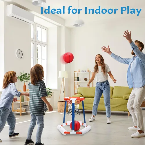 Miniatura 7 de EagleStone Aro de baloncesto para piscina, inflable flotante, juguetes de baloncesto con 2 pelotas de piscina y bomba, piscina al aire libre, aro