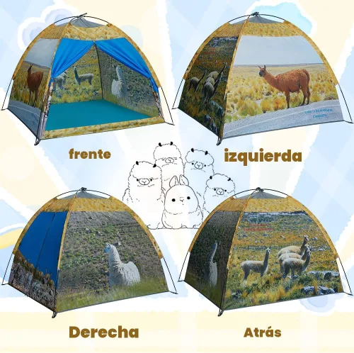 Miniatura 3 de Mnagant Tienda de campaña de alpaca para niños, divertida casa de juegos desplegable para niños y niñas, fácil instalación, tienda de campaña