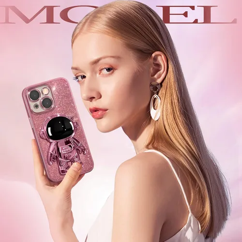 Miniatura 37 de Buleens Funda para iPhone 11 Pro Max Astronauta, Fundas Transparentes para iPhone 11 ProMax con Papel con Purpurina y Soporte de Astronauta, Mujeres