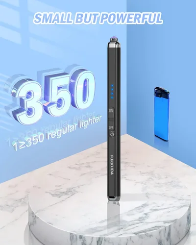 Miniatura 5 de FUKKUDA Encendedor Eléctrico de Vela de Doble Arco Mejorado - Recargable por USB, Resistente al Viento, Sin Llama, Ideal Relleno de Calcetín Negro