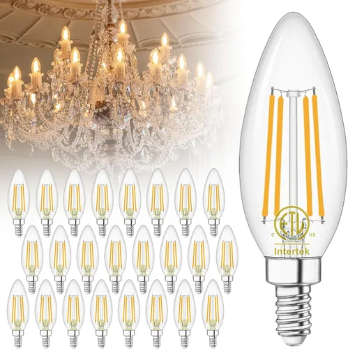 Miniatura 14 de winshine E12 Candelabra LED Bulbs Dimmable 2700K Warm White 60W Equivalent, Energy Efficient 4W, Type B Light Bulb for Chandelier, C35 Ceiling Fan