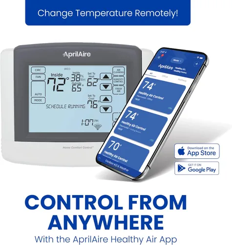 Miniatura 2 de AprilAire 8910W Termostato programable Wi-Fi de pantalla táctil con control IAQ; compatible con Amazon Alexa y Google Assistant