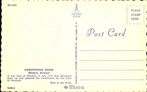 Miniatura 2 de Constitution House Windsor, Vermont VT Original Vintage Postcard