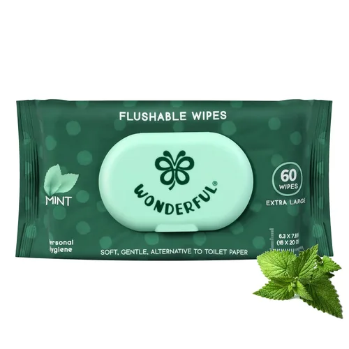Miniatura 15 de Toallitas desechables WONDERFUL, Toallitas húmedas 100% a base de plantas con sabor a limón cítrico para adultos y niños, seguras