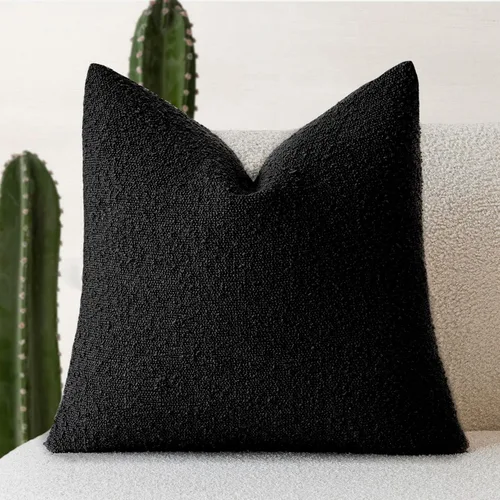 Miniatura 25 de Foindtower Fundas de almohada decorativas con textura de boucle, fundas de almohada sólidas, neutrales, suaves y acogedoras para silla, sofá