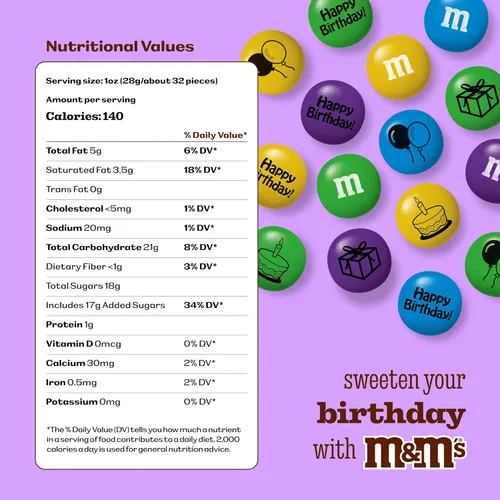 Miniatura 2 de M&M'S Caramelos de cumpleaños de chocolate con leche, 5 libras de dulces a granel con imágenes prediseñadas de feliz cumpleaños impresas, perfectos