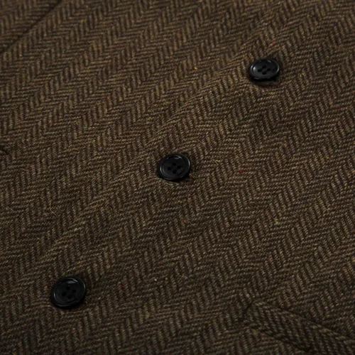 Miniatura 5 de Chaleco PAUL JONES para hombre, estilo inglés, de lana de espiguilla de primera calidad, L, Coffee