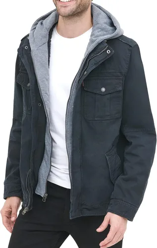 Miniatura 4 de Levis Chaqueta estilo militar con capucha de algodón lavado para hombre