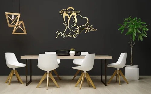 Miniatura 4 de Mariposa y corazones, arte de pared de metal personalizado, decoración moderna del hogar, decoración de pared de metal, regalo de inauguración